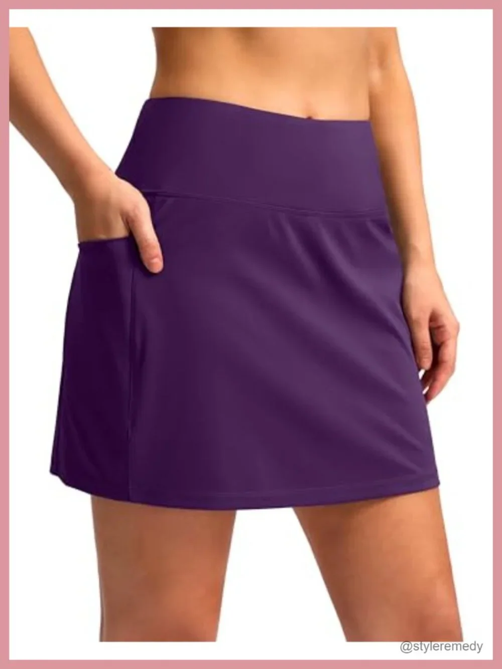 Women's Athletic Skort 4 Pockets High Waisted Built-in Shorts Golf Tennis